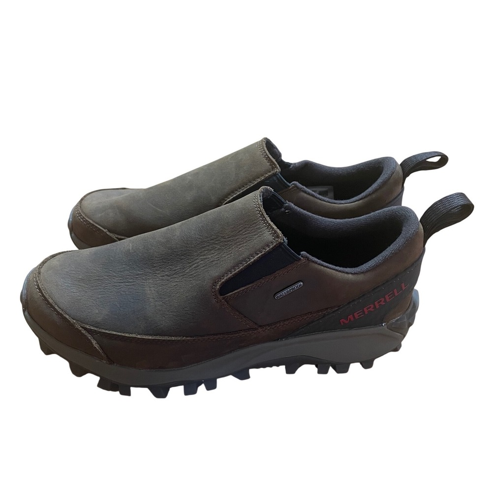 Merrell Mens Coldpack Ice+ Moc Waterproof Brown Leather Shoes J035059 Size 9.5